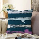 - Sonil-K-7766-Gorsel1 - Realhomes  Siyah Zemin Üzerinde Modern Çizgili Dijital Baskılı Modern Raşel Kadife Yastık Kırlent Kılıfı Realhomes