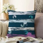 - Sonil-K-7772-Gorsel1 - Realhomes Siyah Zemin Üzerinde Modern Çizgili Renkli Puantiyeli Raşel Kadife Yastık Kırlent Kılıfı Realhomes