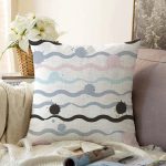 Beyaz Zemin Üzerinde Modern Çizgili Zigzag Desen Modern Raşel Kadife Yastık Kırlent Kılıfı Realhomes