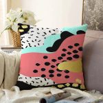 - Sonil-K-7789-Gorsel1 - Realhomes Renkli Zemin Üzerinde Gold Detaylı Modern Desenli Modern Raşel Kadife Yastık Kırlent Kılıfı Realhomes