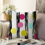 - Sonil-K-7796-Gorsel1 - Realhomes  Beyaz Zeminli Renkli Puantiye Desenli Dijital Baskılı Modern Raşel Kadife Yastık Kırlent Kılıfı Realhomes