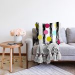 - Sonil-K-7796-Gorsel2 - Realhomes  Beyaz Zeminli Renkli Puantiye Desenli Dijital Baskılı Modern Raşel Kadife Yastık Kırlent Kılıfı Realhomes