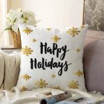 - Sonil-K-7825-Gorsel1 - Realhomes Beyaz Zeminli Gold Renkli Kartanesi Dijital Baskılı Modern Raşel Kadife Yastık Kırlent Kılıfı Realhomes