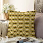- Sonil-K-7842-Gorsel1 - Realhomes  Gold Zemin Üzerinde Modern Renkli Zigzag Desenli Modern Raşel Kadife Yastık Kırlent Kılıfı Realhomes