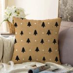 - Sonil-K-7851-Gorsel1 - Realhomes  Renkli Zemin Üzerinde Modern Çizimli Çam Ağacı Desenli Raşel Kadife Yastık Kırlent Kılıfı Realhomes