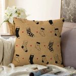 - Sonil-K-7854-Gorsel1 - Realhomes  Renkli Zeminli Modern Çorap Desenli Dijital Baskılı Modern Raşel Kadife Yastık Kırlent Kılıfı Realhomes