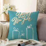 - Sonil-K-7858-Gorsel1 - Realhomes Renkli Zemin Üzerinde Yılbaşı Temalı Dijital Baskılı Modern Raşel Kadife Yastık Kırlent Kılıfı Realhomes