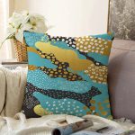 - Sonil-K-7860-Gorsel1 - Realhomes Siyah Zeminli Renkli Modern Desenli Dijital Baskılı Modern Raşel Kadife Yastık Kırlent Kılıfı Realhomes