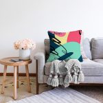 - Sonil-K-7884-Gorsel2 - Realhomes  Renkli Zemin Üzerinde Soyut Çizimli Modern Geometrik Desen Raşel Kadife Yastık Kırlent Kılıfı Realhomes