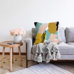 - Sonil-K-7887-Gorsel2 - Realhomes  Rengarenk Pastel Zemin Üzerinde Siyah Çiçek Desenli Modern Raşel Kadife Yastık Kırlent Kılıfı Realhomes