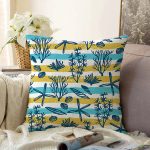 - Sonil-K-7915-Gorsel1 - Realhomes  Beyaz Zemin Üzerinde Renkli Modern Çizgili Deniz Motifli Raşel Kadife Yastık Kırlent Kılıfı Realhomes