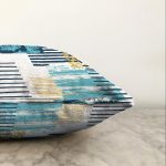 - Sonil-K-7916-Gorsel3 - Realhomes  Beyaz Zemin Üzerinde Renkli Modern Çizgili Yaprak Motifli Raşel Kadife Yastık Kırlent Kılıfı Realhomes