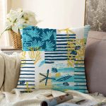 - Sonil-K-7919-Gorsel1 - Realhomes  Beyaz Zemin Üzerinde Renkli Deniz Motifli Raşel Kadife Yastık Kırlent Kılıfı Realhomes