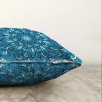 - Sonil-K-7935-Gorsel3 - Realhomes  Renkli Zemin Üzerinde Çini Desenli Dijital Baskılı Modern Raşel Kadife Yastık Kırlent Kılıfı Realhomes