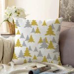 - Sonil-K-7941-Gorsel1 - Realhomes  Beyaz Zemin Üzerinde Gold Detaylı Çamağacı Desenli Modern Raşel Kadife Yastık Kırlent Kılıfı Realhomes