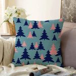 - Sonil-K-7948-Gorsel1 - Realhomes Renkli Zemin Üzerinde Pastel Renkli Siyah Çamağacı Desenli Raşel Kadife Yastık Kırlent Kılıfı Realhomes