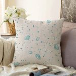 - Sonil-K-7960-Gorsel1 - Realhomes  Pastel Zeminli Deniz Kabuğu Desenli Dijital Baskılı Modern Raşel Kadife Yastık Kırlent Kılıfı Realhomes