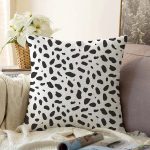 Renkli Zemin Üzerinde Siyah Geometrik Çizimli Dijital Baskılı Modern Raşel Kadife Yastık Kılıfı Realhomes