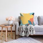 - Sonil-K-8015-Gorsel2 - Realhomes  Renkli Zeminli Pastel Yaprak Desenli Dijital Baskılı Modern Raşel Kadife Yastık Kırlent Kılıfı Realhomes