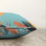 Beyaz Zemin Üzerinde Renkli Deniz Otu Desenli Dijital Baskılı Modern Raşel Kadife Yastık Kılıfı Realhomes