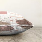 Beyaz Zemin Üzerinde Pastel Renkli Yaprak Desenli Modern Raşel Kadife Yastık Kırlent Kılıfı Realhomes
