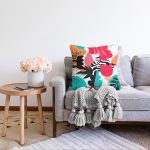 - Sonil-K-8065-Gorsel2 - Realhomes Beyaz Zemin Rengarenk Çiçek Desenli Dijital Baskılı Modern Raşel Kadife Yastık Kırlent Kılıfı Realhomes