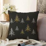 - Sonil-K-8074-Gorsel1 - Realhomes  Renkli Zeminli Çam Ağacı Desenli Dijital Baskılı Modern Raşel Kadife Yastık Kırlent Kılıfı Realhomes