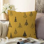 - Sonil-K-8076-Gorsel1 - Realhomes Renkli Zeminli Çam Ağacı Desenli Dijital Baskılı Modern Raşel Kadife Yastık Kırlent Kılıfı Realhomes