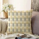 Renkli Zeminli Çam Ağacı Desenli Dijital Baskılı Modern Raşel Kadife Yastık Kırlent Kılıfı Realhomes