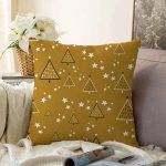 Renkli Zeminli Çam Ağacı Desenli Dijital Baskılı Modern Raşel Kadife Yastık Kırlent Kılıfı Realhomes