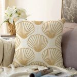 - Sonil-K-8084-Gorsel1 - Realhomes  Renkli Zeminli Deniz Kabuğu Desenli Dijital Baskılı Modern Raşel Kadife Yastık Kırlent Kılıfı Realhomes