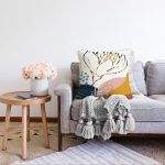 - Sonil-K-8092-Gorsel2 - Realhomes Beyaz Zemin Üzerinde Çiçek Desenli Dijital Baskılı Modern Raşel Kadife Yastık Kırlent Kılıfı Realhomes