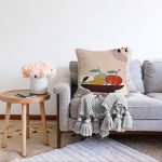 Pastel Zeminli Renkli Meyva Desenli Dijital Baskılı Modern Raşel Kadife Yastık Kırlent Kılıfı Realhomes