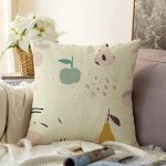 - Sonil-K-8142-Gorsel1 - Realhomes  Pastel Zeminli Renkli Meyva Desenli Dijital Baskılı Modern Raşel Kadife Yastık Kırlent Kılıfı Realhomes