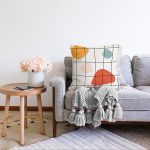 - Sonil-K-8158-Gorsel2 - Realhomes  Beyaz Zeminli Geometrik Desenli Dijital Baskılı Modern Raşel Kadife Yastık Kırlent Kılıfı Realhomes