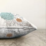 Beyaz Zemin Üzerinde Yaprak Desenli Dijital Baskılı Modern Raşel Kadife Yastık Kırlent Kılıfı Realhomes