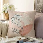 - Sonil-K-8174-Gorsel1 - Realhomes Pastel Zemin Üzerinde Antik Desenli Dijital Baskılı Modern Raşel Kadife Yastık Kırlent Kılıfı Realhomes