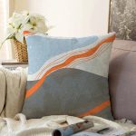 Renkli Zeminli Geometrik Desenli Dijital Baskılı Modern Raşel Kadife Yastık Kırlent Kılıfı Realhomes