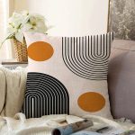 Renkli Zeminli Geometrik Desenli Dijital Baskılı Modern Raşel Kadife Yastık Kırlent Kılıfı Realhomes