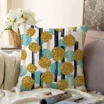 - Sonil-K-8204-Gorsel1 - Realhomes  Beyaz Zeminli Renkli Puantiyeli Dijital Baskılı Modern Raşel Kadife Yastık Kırlent Kılıfı Realhomes