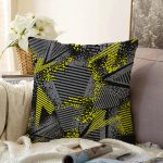 - Sonil-K-8274-Gorsel1 - Realhomes Siyah Zeminli Geometrik Desenli Dijital Baskılı Modern Raşel Kadife Yastık Kırlent Kılıfı Realhomes