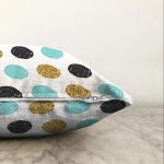 - Sonil-K-8279-Gorsel3 - Realhomes  Beyaz Zeminli Renkli Puantiyeli Dijital Baskılı Modern Raşel Kadife Yastık Kırlent Kılıfı Realhomes