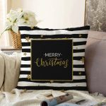 - Sonil-K-8287-Gorsel1 - Realhomes Beyaz Zemin Üzerinde Gold Yazılı Merry Christmas Modern Raşel Kadife Yastık Kırlent Kılıfı Realhomes
