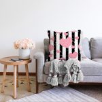 - Sonil-K-8302-Gorsel2 - Realhomes  Beyaz Zeminli Renkli Kalp Desenli Dijital Baskılı Modern Raşel Kadife Yastık Kırlent Kılıfı Realhomes