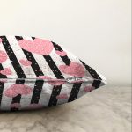 - Sonil-K-8302-Gorsel3 - Realhomes  Beyaz Zeminli Renkli Kalp Desenli Dijital Baskılı Modern Raşel Kadife Yastık Kırlent Kılıfı Realhomes