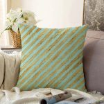 - Sonil-K-8328-Gorsel1 - Realhomes Renkli Zemin Üzerinde Gold Detaylı Yatay Çizgili Modern Raşel Kadife Yastık Kırlent Kılıfı Realhomes