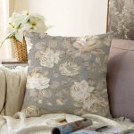 - Sonil-K-8344-Gorsel1 - Realhomes Renkli Zemin Üzerinde Gül Desenli Dijital Baskılı Modern Raşel Kadife Yastık Kırlent Kılıfı Realhomes