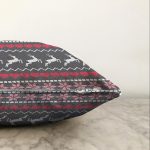 - Sonil-K-8346-Gorsel3 - Realhomes  Siyah Zemin Üzerinde Geyik Desenli Dijital Baskılı Modern Raşel Kadife Yastık Kırlent Kılıfı Realhomes