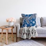 Renkli Zeminli Kartanesi Desenli Dijital Baskılı Modern Raşel Kadife Yastık Kırlent Kılıfı Realhomes