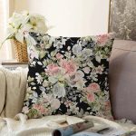 - Sonil-K-8424-Gorsel1 - Realhomes Rengarenk Zemin Üzerinde Çiçek Desenli Dijital Baskılı Modern Raşel Kadife Yastık Kırlent Kılıfı Realhomes